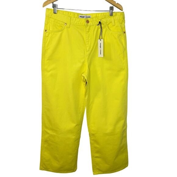 Staud + Wrangler The Loose Jean Mid Ultra Relaxed Fit Yellow Women's 30x32 New - Picture 2 of 14